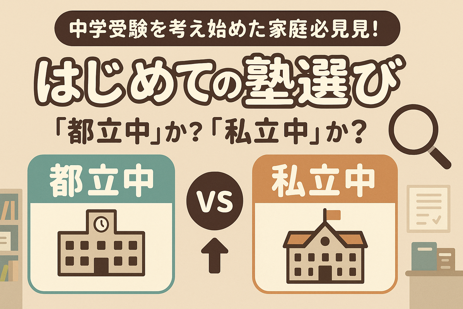 中学受験を考え始めた家庭必見！はじめての塾選び「都立中」か？「私立中」か？