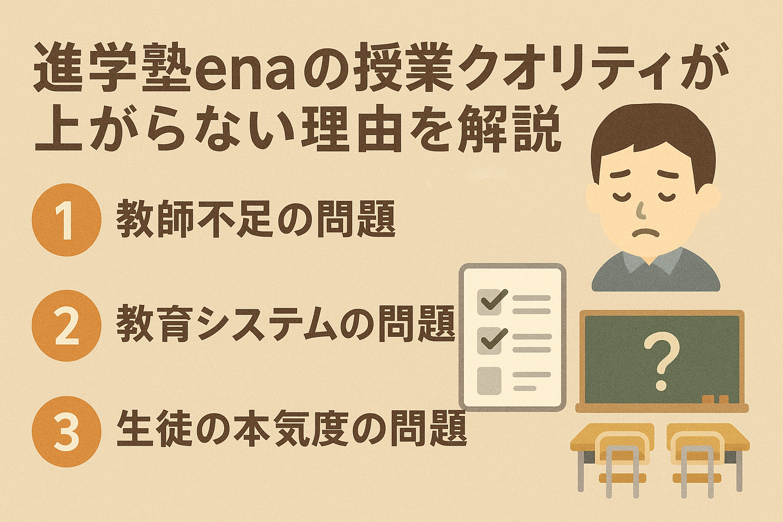 進学塾enaの授業クオリティが上がらない理由｜大手塾との差を解説