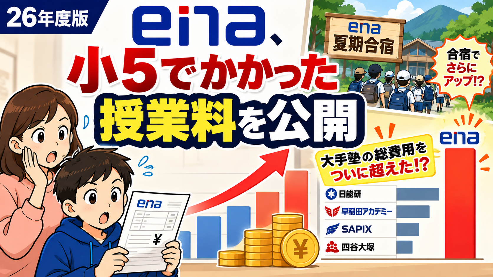 進学塾ena、小5通期でかかった授業料を公開｜受験準備本格化とともに激増するコスト